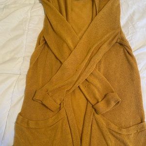 Womens cardigan in mustard color